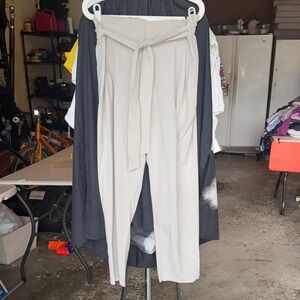 Athleta Light Beige Pants with Tie-Waist